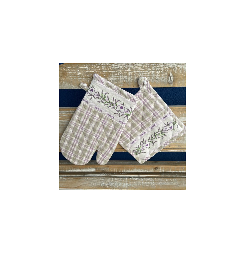 Konyhai kesztyű + edényszőnyeg Levendula