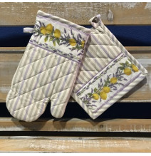 Konyhai kesztyű + edényszőnyeg Citrom és levendula