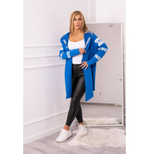 Kardigán felirattal MI033 azúrkék