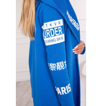 Kardigán felirattal MI033 azúrkék