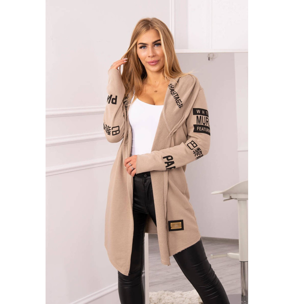 Kardigán felirattal MI033 bézs