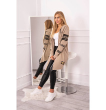 Kardigán felirattal MI033 bézs