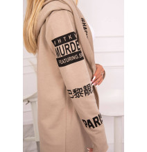Kardigán felirattal MI033 bézs