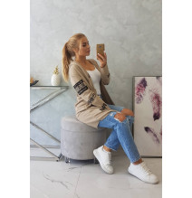 Kardigán felirattal MI033 bézs