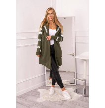 Kardigán felirattal MI033 khaki