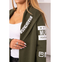 Kardigán felirattal MI033 khaki