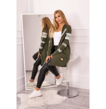 Kardigán felirattal MI033 khaki