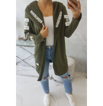 Kardigán felirattal MI033 khaki
