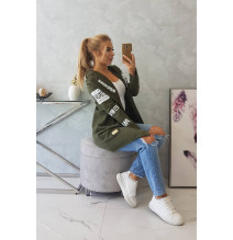Kardigán felirattal MI033 khaki