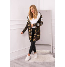 Kardigán felirattal MI033 khaki+bézs