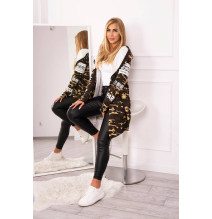 Kardigán felirattal MI033 khaki+bézs