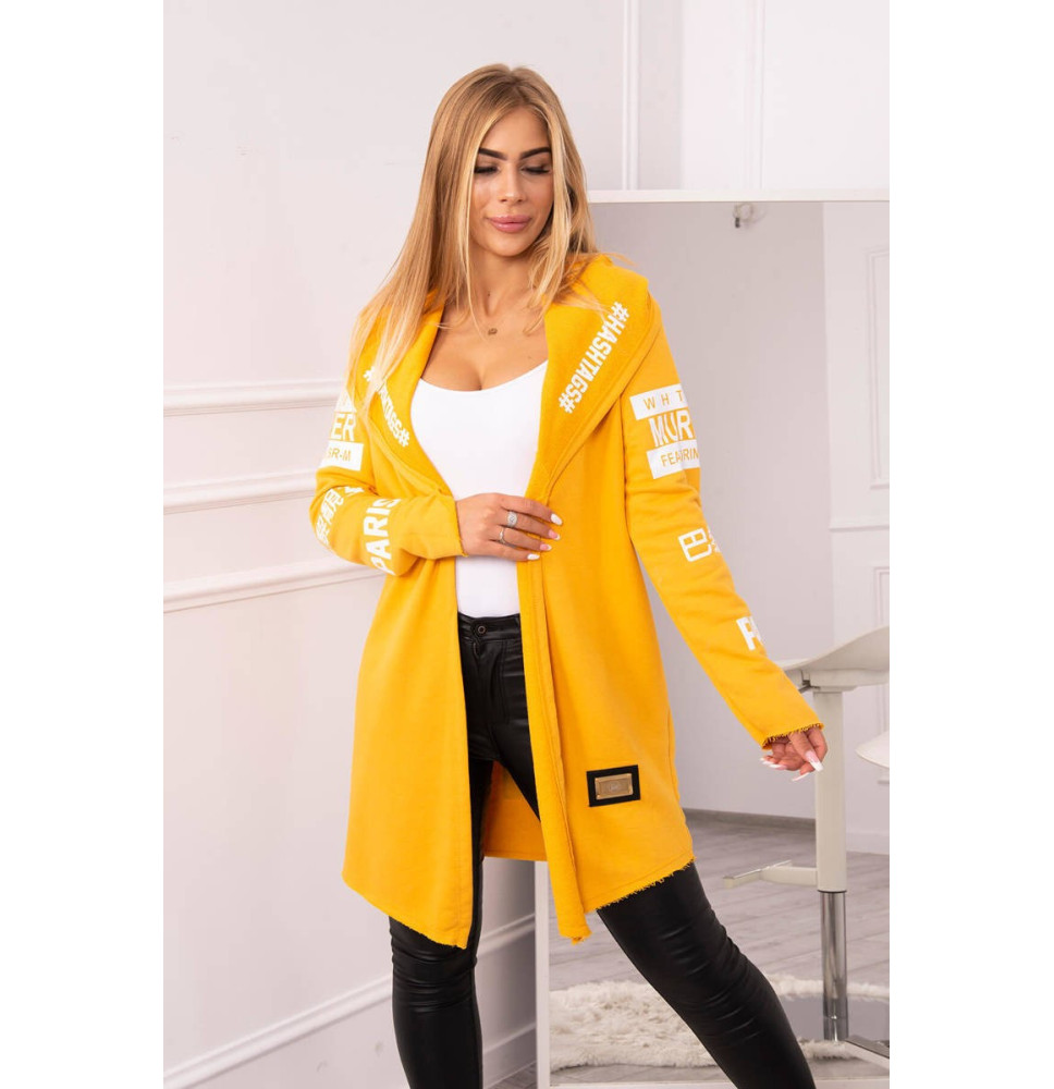 Kardigán felirattal MI033 okker