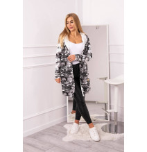 Kardigán felirattal MI033 szürke+fekete