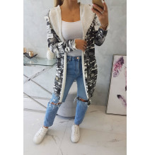 Kardigán felirattal MI033 szürke+fekete