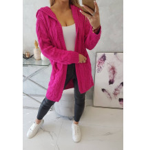 Női pulóver kapucnival és zsebekkel MI2019-24 fukszia
