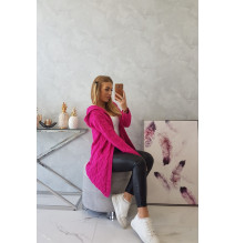 Női pulóver kapucnival és zsebekkel MI2019-24 fukszia