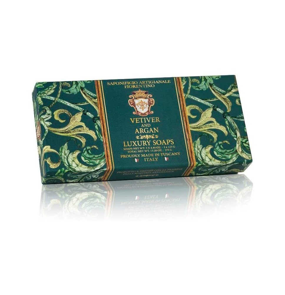 Természetes növényi szilárd szappan Vetiver és argán 3x125 g