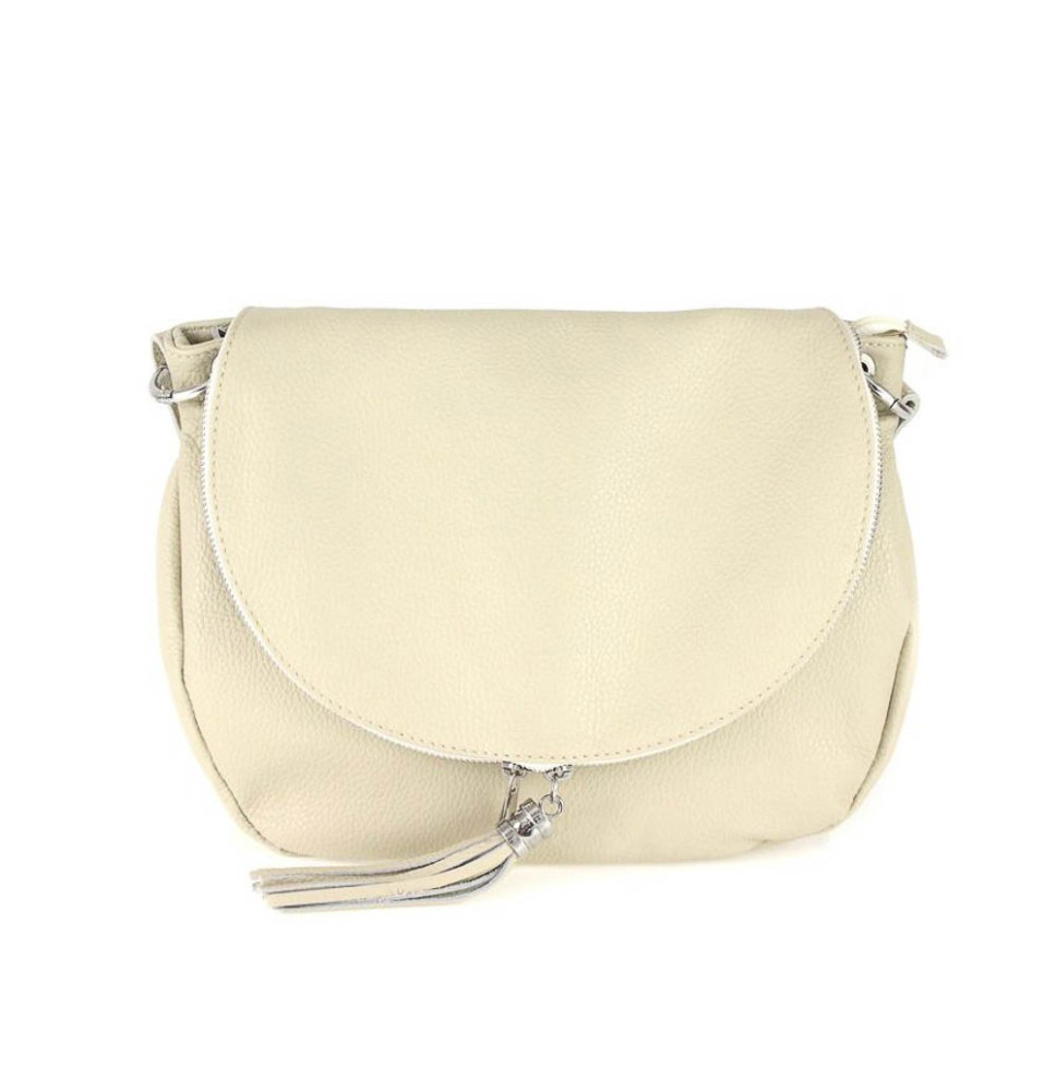 Bőr válltáska 411 bézs Made in Italy