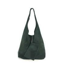 Suede bőr kézitáska 804A szürkésbarna