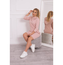 Ruha kapucnival és zsebekkel MIG8847 sötét púder rózsaszín