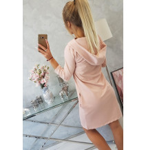 Ruha kapucnival és zsebekkel MIG8847 sötét púder rózsaszín