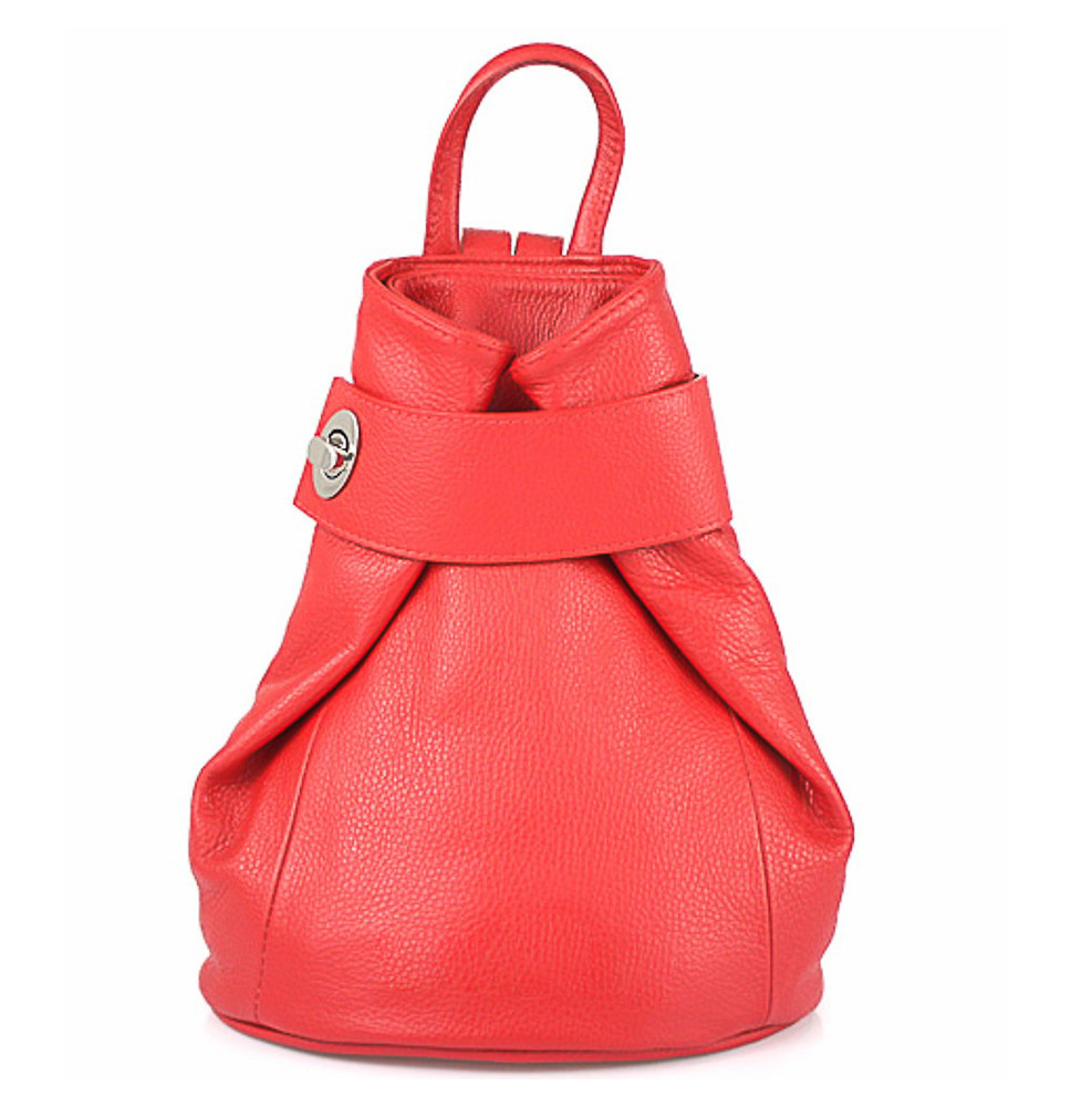 Bőr hátizsák 443 piros Gyártva Olaszországban