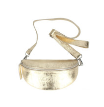 Bőr deréktáska MI163 szürkésbarna Made in Italy