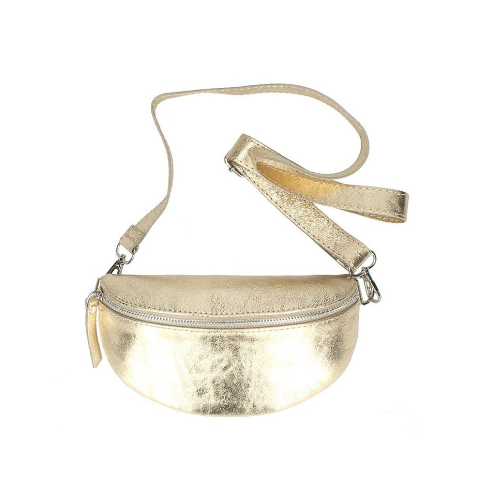 Bőr deréktáska MI163 szürkésbarna Made in Italy