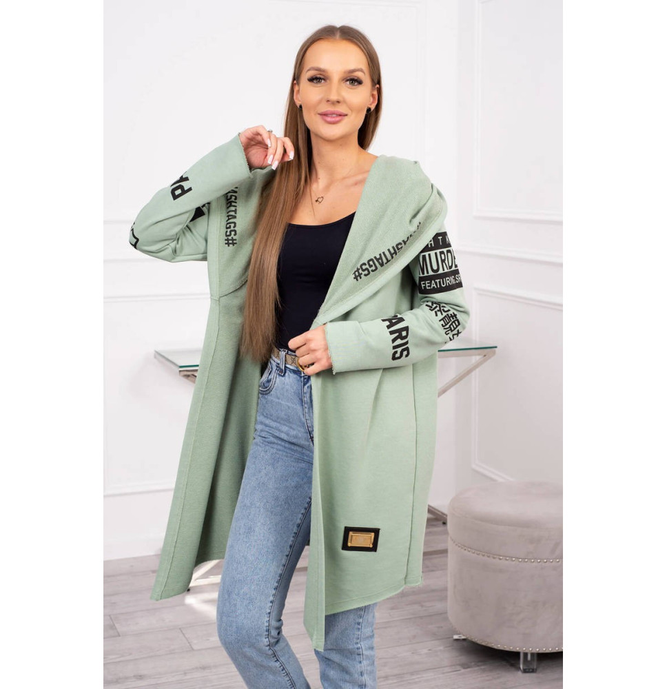 Kardigán felirattal MI033 világos menta