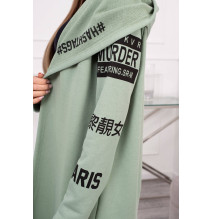 Kardigán felirattal MI033 világos menta