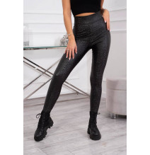 Női leggings magas derékkal, fekete MI9405