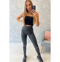 Női leggings magas derékkal, fekete MI9405