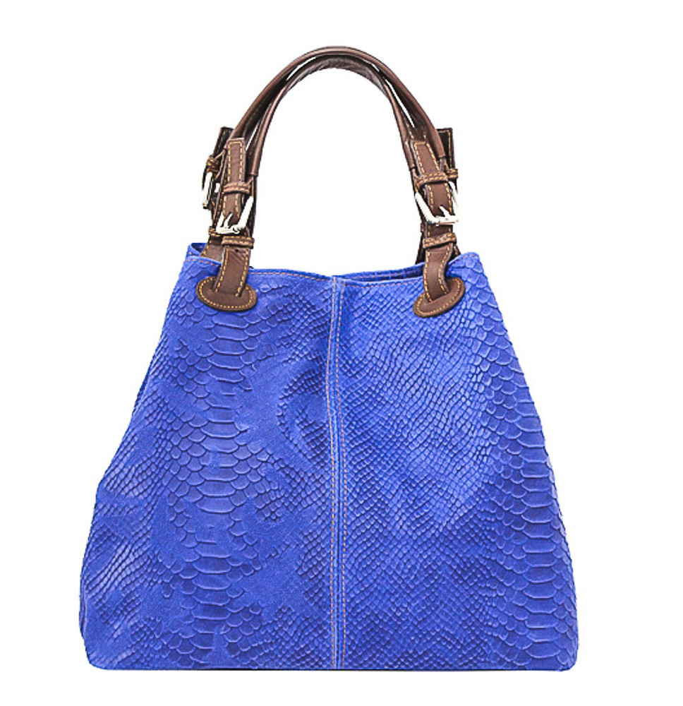 Bőr kézitáska nyomtatási táska 35 ciánkék