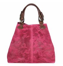 Bőr kézitáska nyomtatási táska 35 fukszia