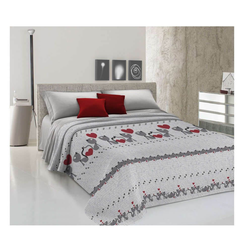 Ágytakaró Piquet  kiscicák szürke