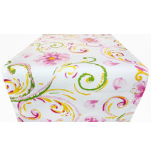 Asztali futó 50x150 cm Virágok fehéren