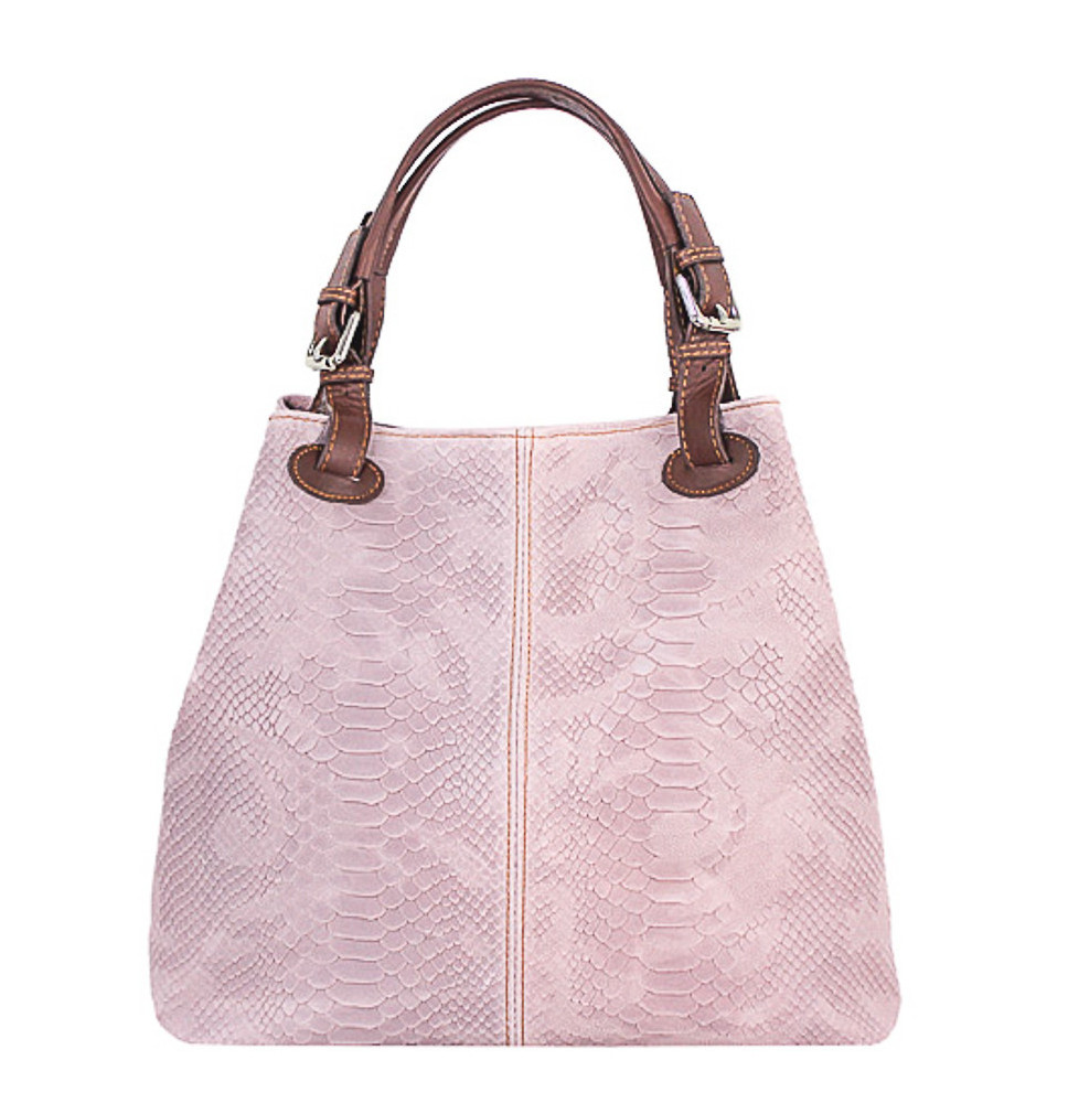 Bőr kézitáska nyomtatási táska 35 rózsaszín