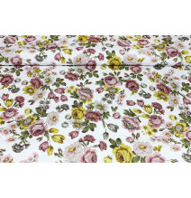 Dekoratív szövet Vintage virágok, szélesség 140 cm