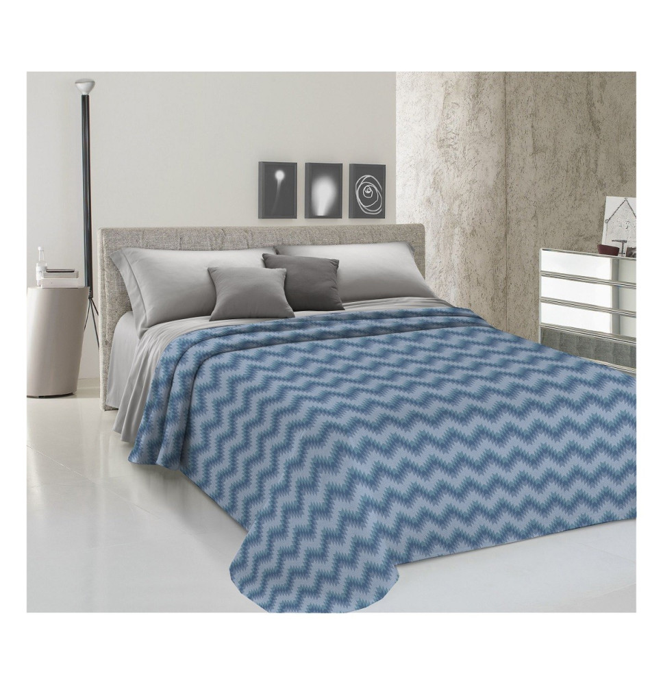 Ágytakaró Piquet Zig-zag kék