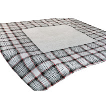 Gobelin asztalterítő Tartán szürkésbarna 90x90 cm Chenille IT025