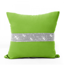 Párnahuzat cirkonokkal 40x40 cm világos zöld