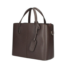 Sötétbarna bőr kézitáska 1137 Made in Italy