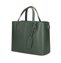Sötétzöld bőr kézitáska 1137 Made in Italy