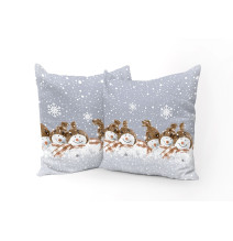 Párnahuzat Hóember bézs 40x40 cm Made In Italy