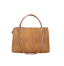 Bőr kézitáska 765 konyak Made in Italy