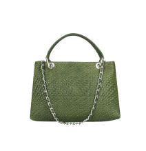 Bőr kézitáska 765 katonai zöld Made in Italy