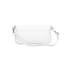 Bőr kézitáska 766 fehér Made in Italy