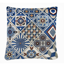 Párnahuzat gobelin kék Chenille IT113