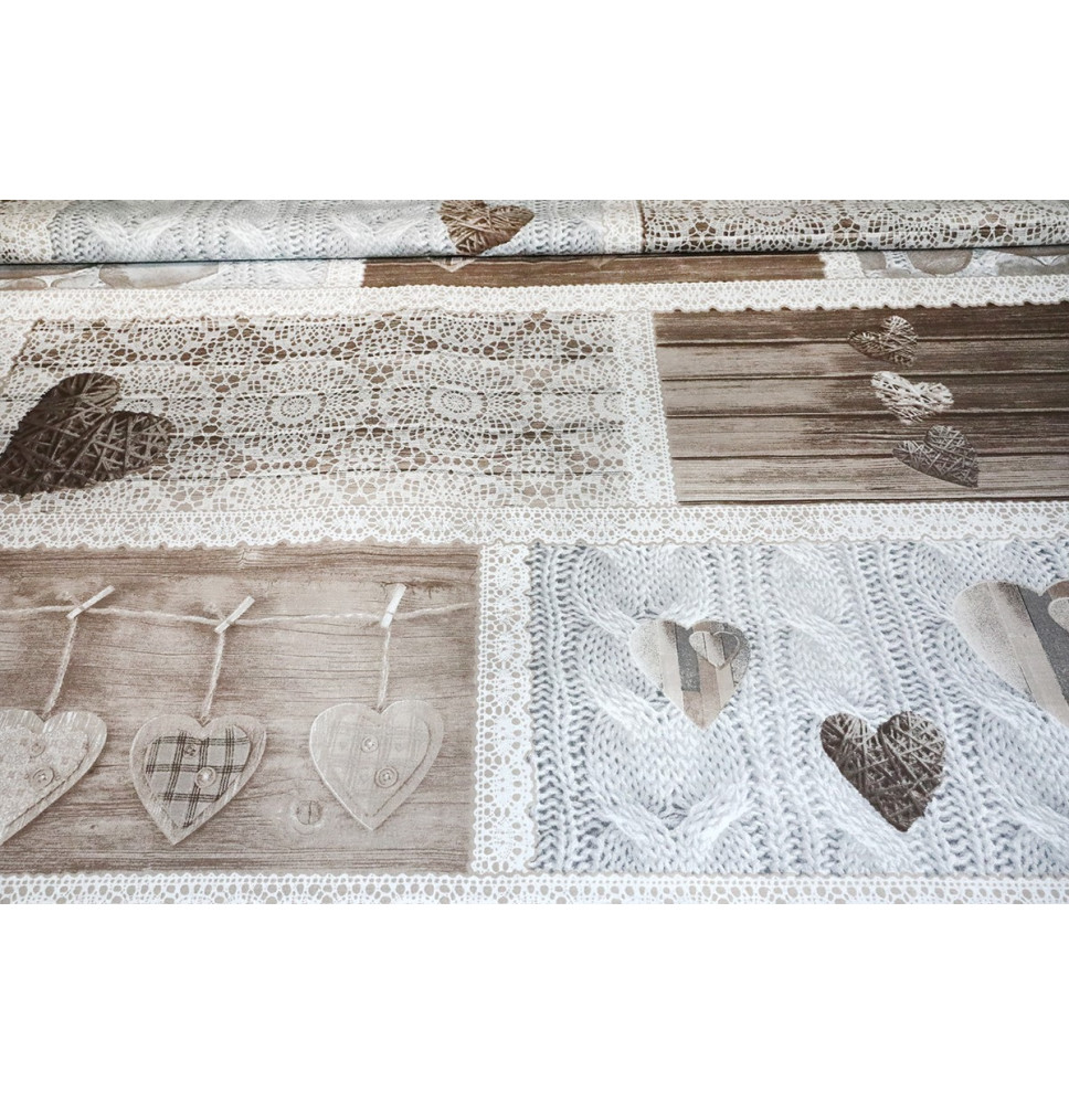 Pamut szövet Shabby love bézs, h. 145 cm