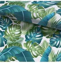 Függöny a gyűrűk 140x250 cm égszínkék, levél szörnyeteg